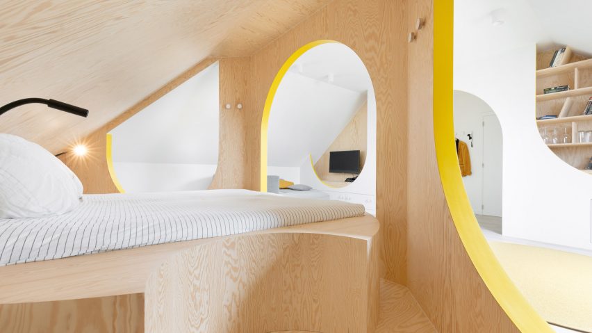 A bed in a converted attic in Belgium