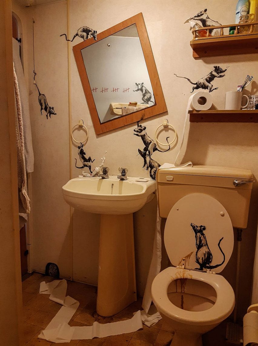 Banksy creates rat installation in his bathroom