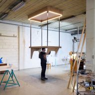 JCPCDR Architecture constructs Flying Table with seat belt-like mechanism