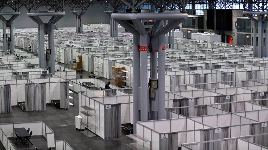 Temporary hospital in New York's Jacob K Javits Convention Center