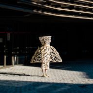 Livable's Well-Distance-Being project uses wearable rattan cages to aid social distancing