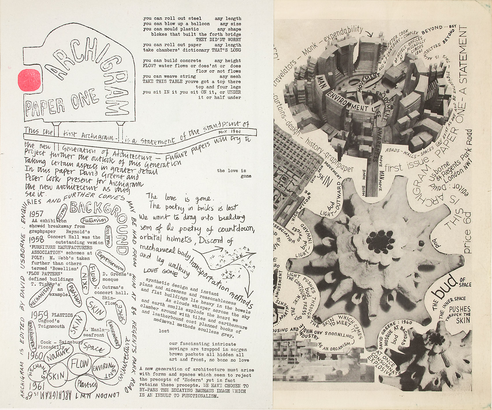 Issue one of the Archigram magazine was published in 1961
