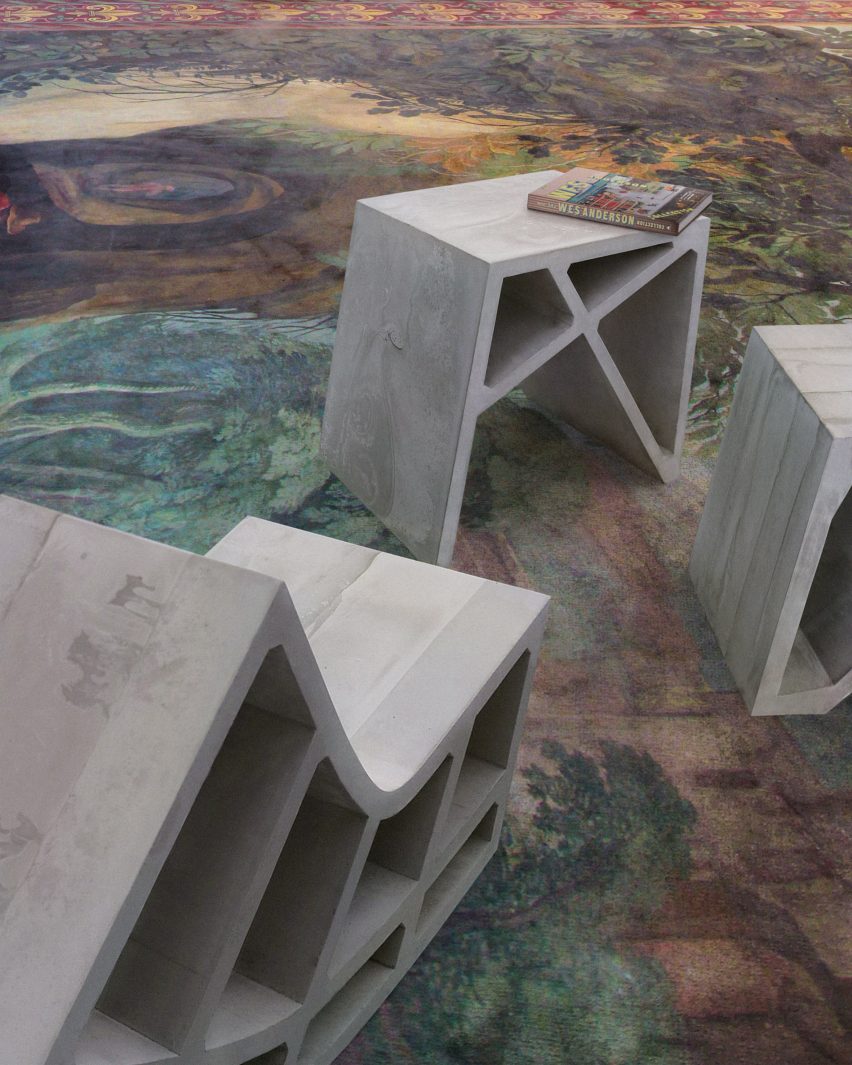 Concrete furniture by Doesn't Come Out and Cassius Castings
