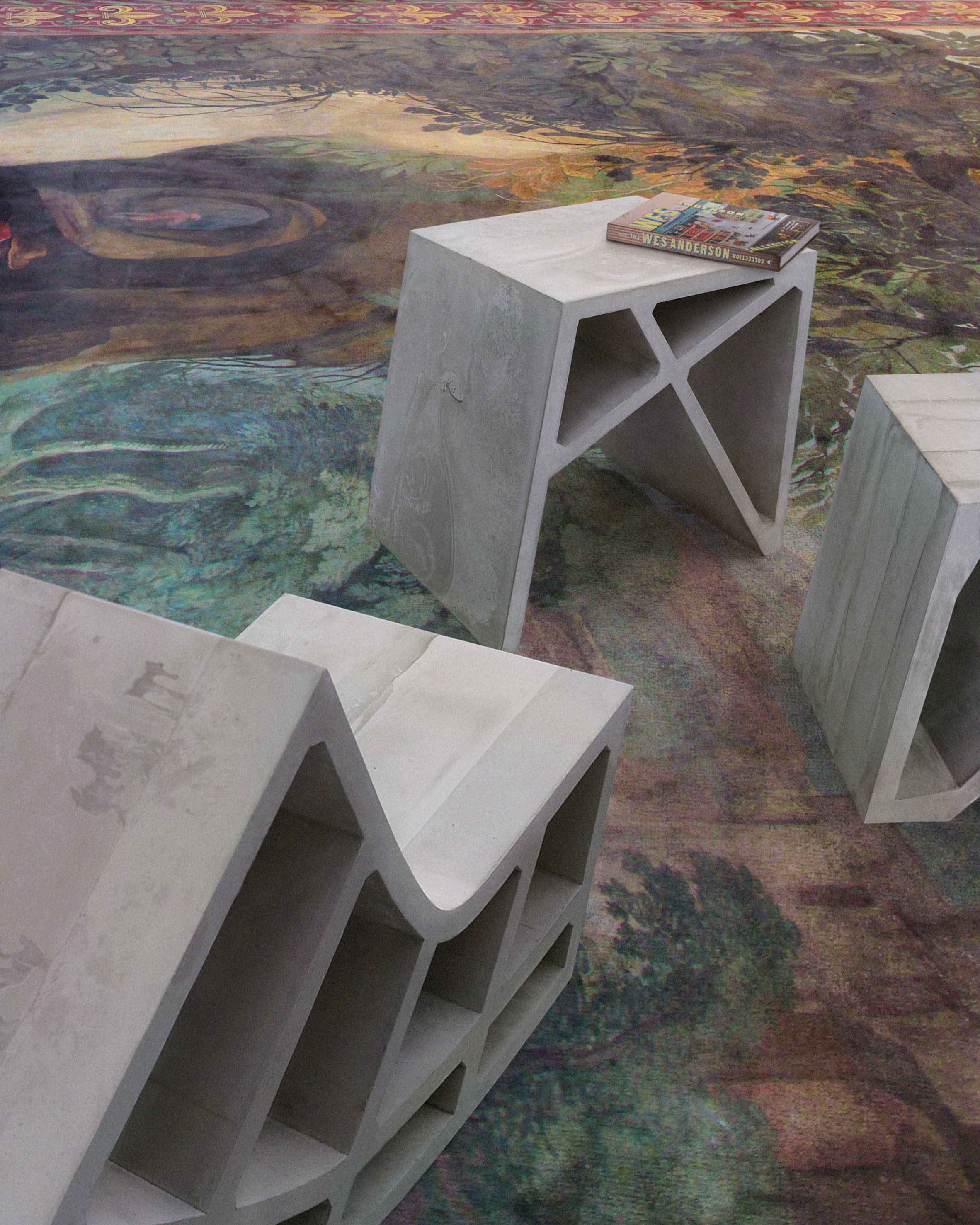Virgil Abloh channels brutalism for concrete Efflorescence furniture series