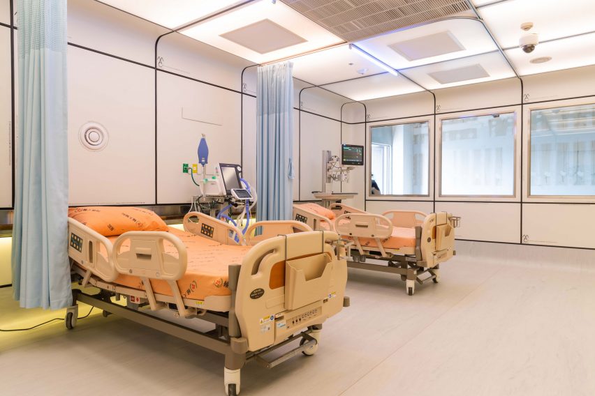 Modular hospital ward concept by Miniwiz, Taiwan's government and Fu Jen Catholic University Hospital
