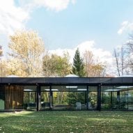 Philip Johnson's Glass House informs pool pavilion in Canada