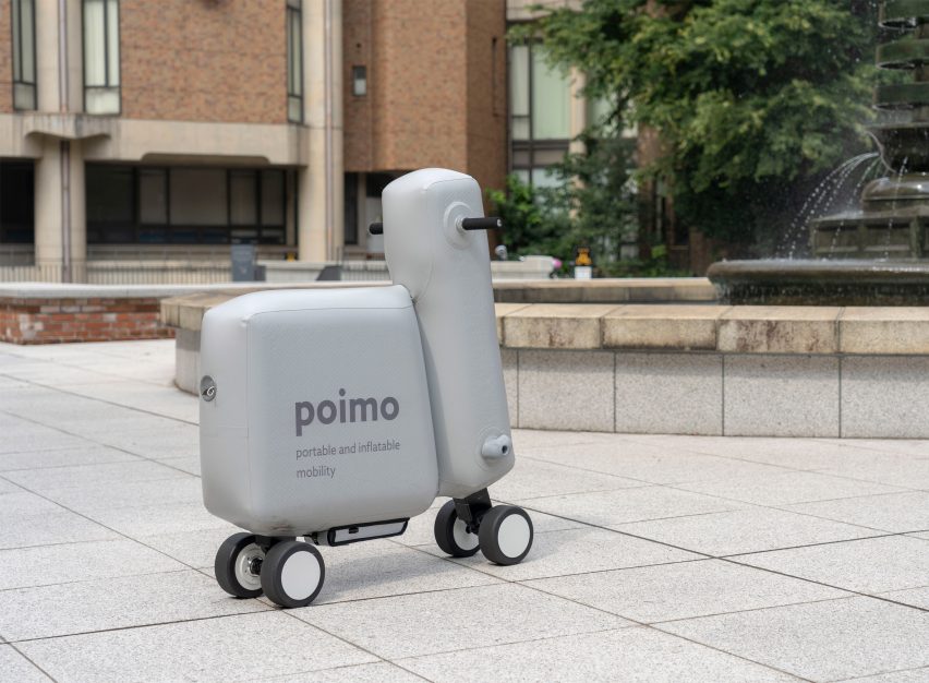 Poimo is an inflatable electric scooter that can be transported inside a backpack