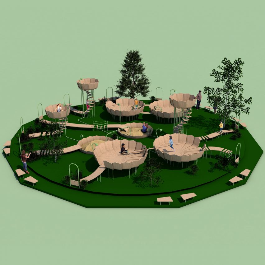 Rimbin is an "infection-free" playground concept inspired by water lilies