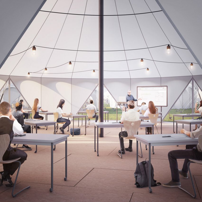 Curl la Tourelle Head proposes tent classrooms to allow social distancing in schools