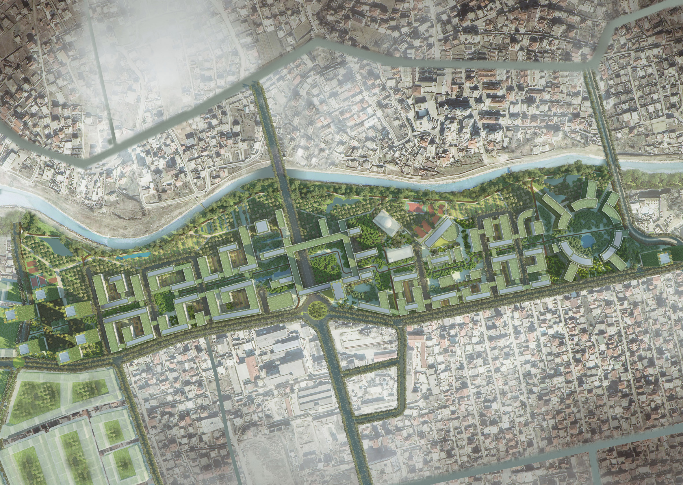 Tirana Riverside, coronavirus-resilient neighbourhood in Tirana, Albania, by Stefano Boeri Architetti 