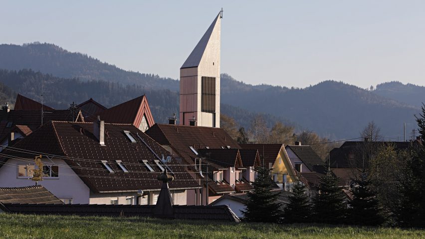 St Georg church tower in Bleibach, Black Forest by Architektur3