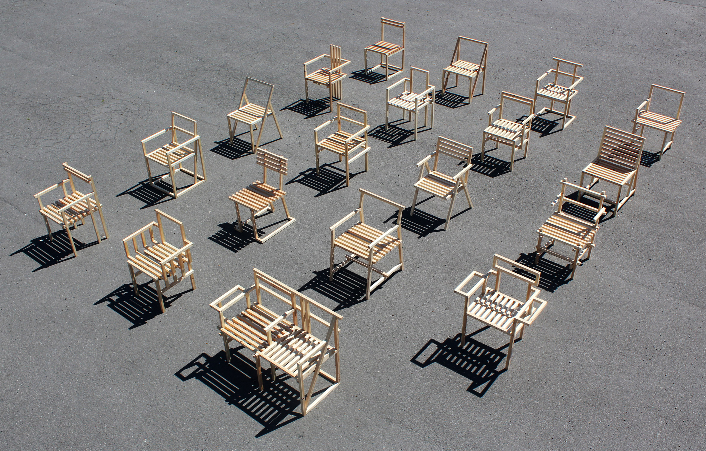 Tom and Will Butterfield invite designers to reimagine 19 bare timber chairs