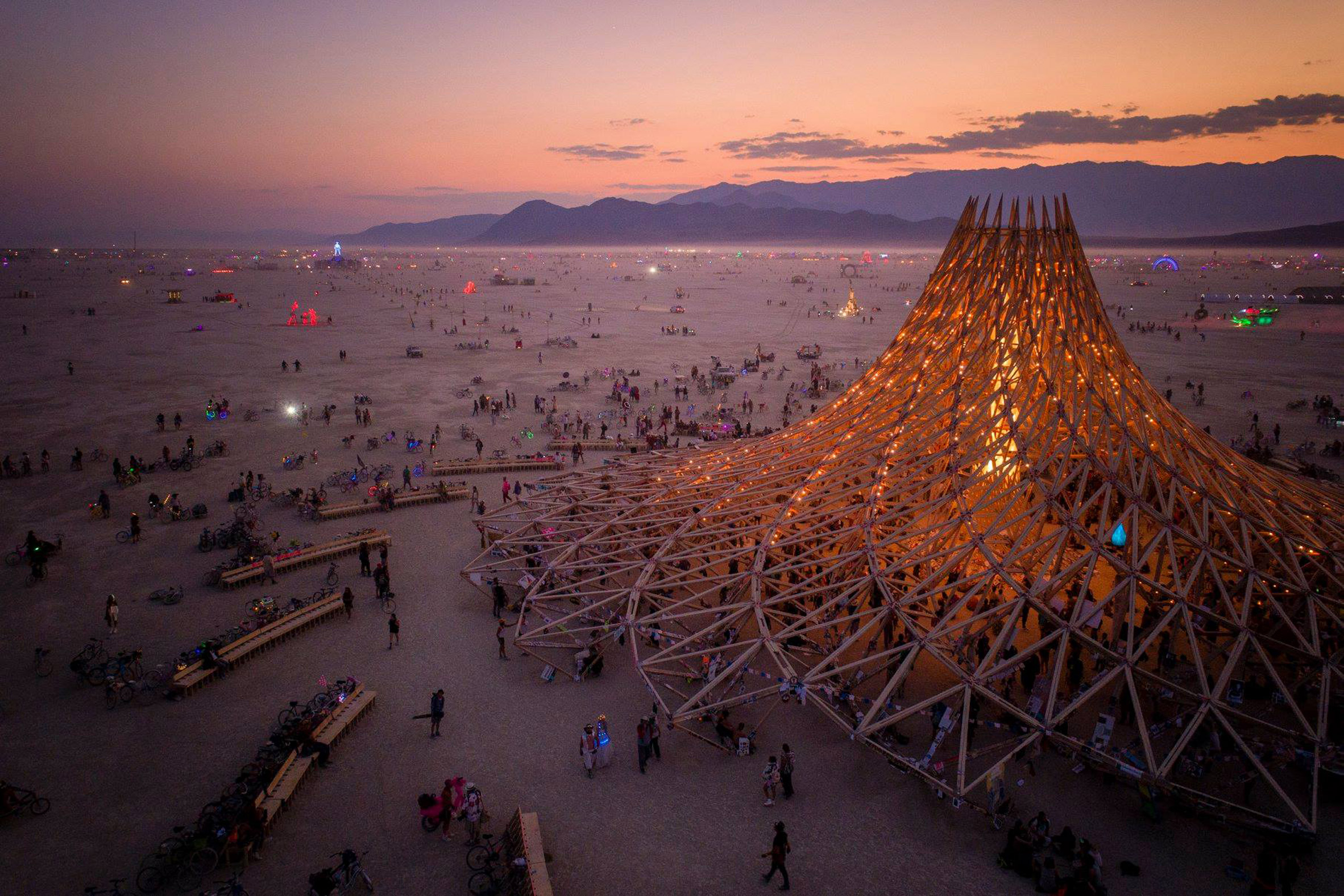 Arthur Mamou-Mani's Galaxia temple for Burning Man 2018