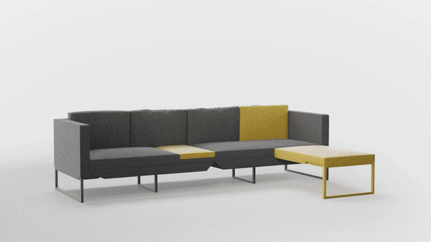 Jak Studio's L20 sofa concept doubles up as a private work pod
