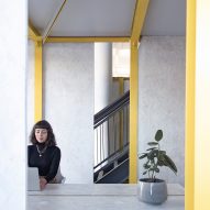 Studio Edwards arranges yellow steel beams to form modular work pods