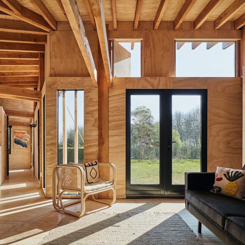 Exposed timber cabin in Drenthe, the Netherlands, by Crafted Works