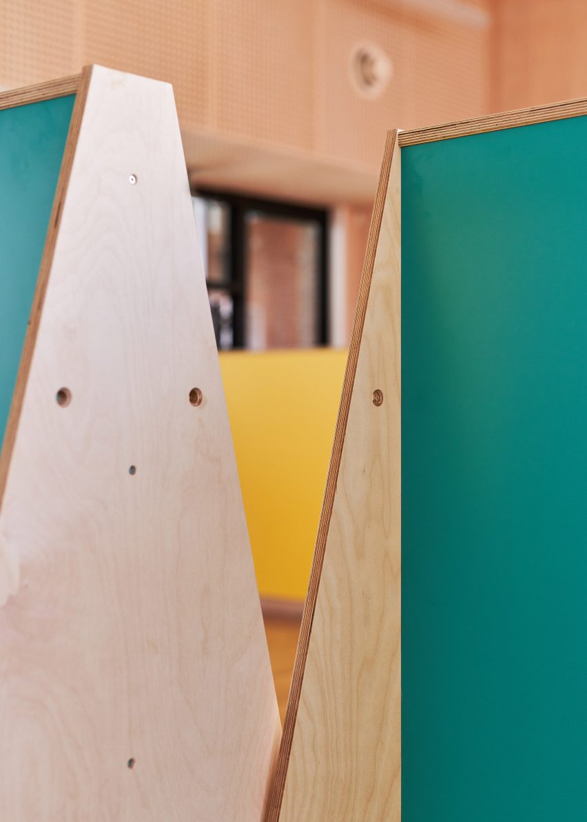 Social-distancing furniture for Charles Dickens Primary School by UNIT Fabrications