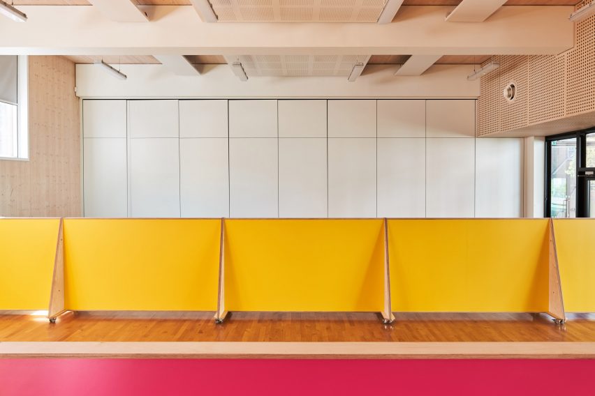 Social-distancing furniture for Charles Dickens Primary School by UNIT Fabrications