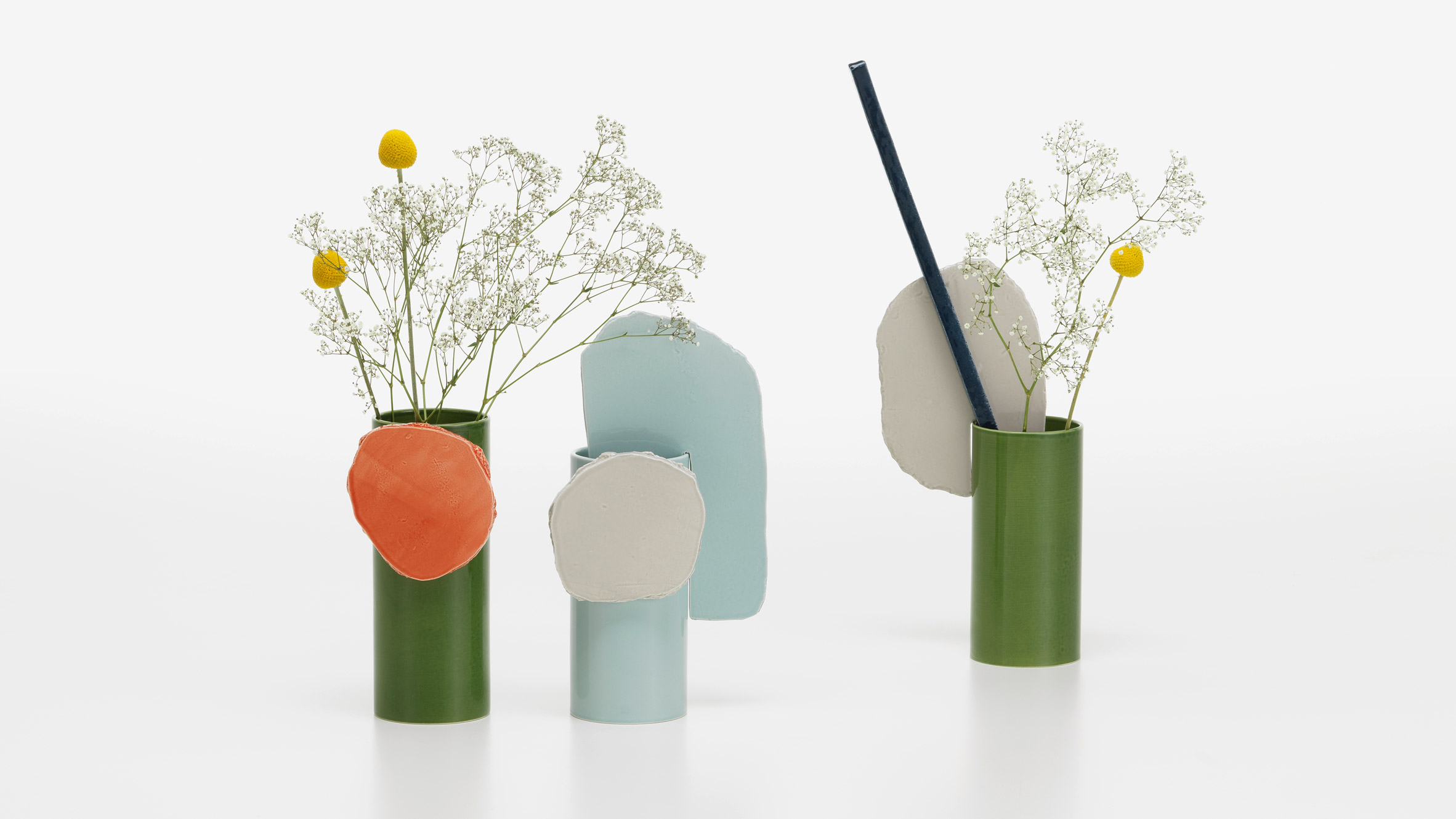 Vases Découpage ceramics by the Bouroullec brothers for