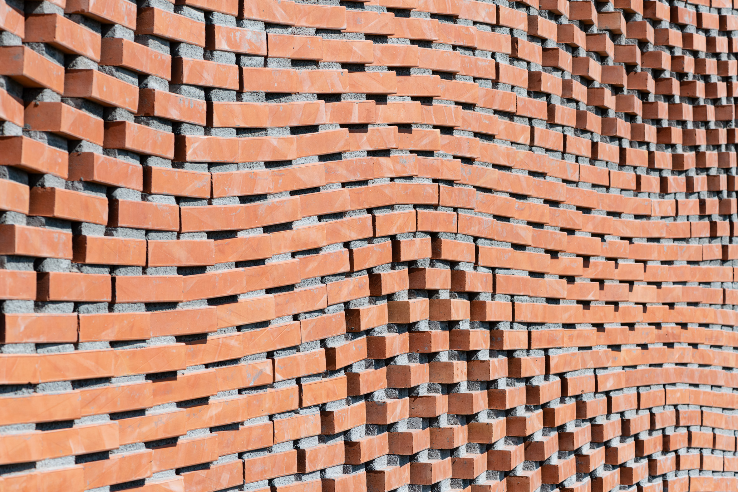 Kitrvs winery's parametric facades built using augmented bricklaying by Gramazio Kohler Research at ETH Zürich