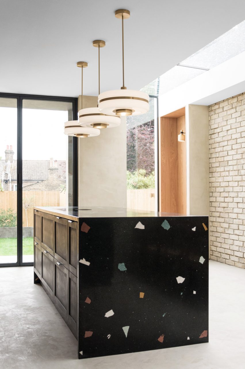 Terrazzo island in Glyn House extension designed by Yellow Cloud Studio