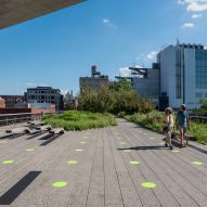 Paula Scher covers High Line in green dots to encourage social distancing