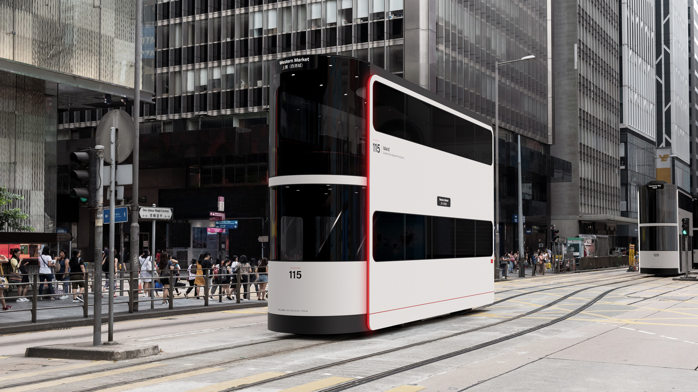 Ponti Design Studio creates driverless tram concept for Hong Kong post-Covid