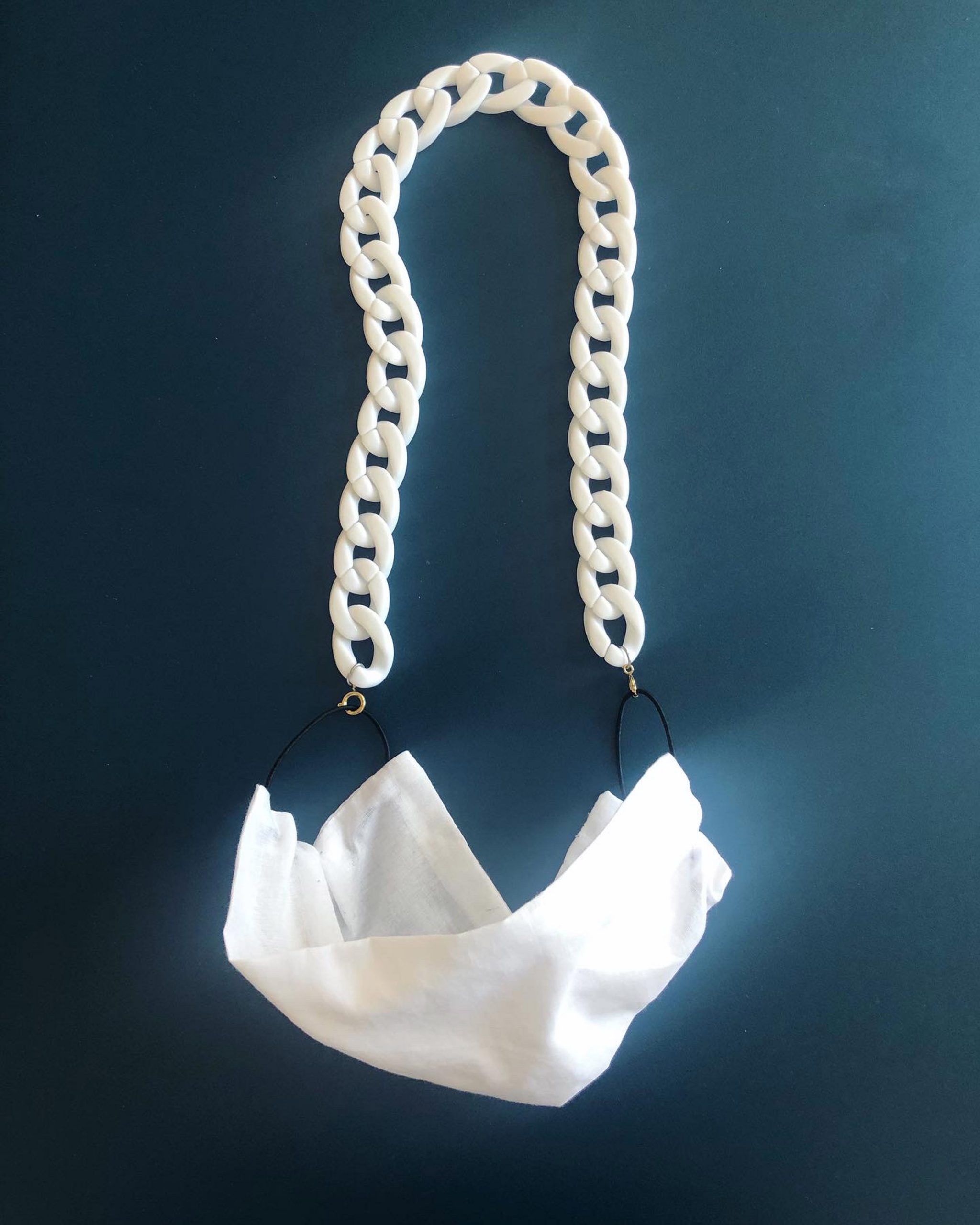 Chained masks by German jewellery designer Saskia Diez
