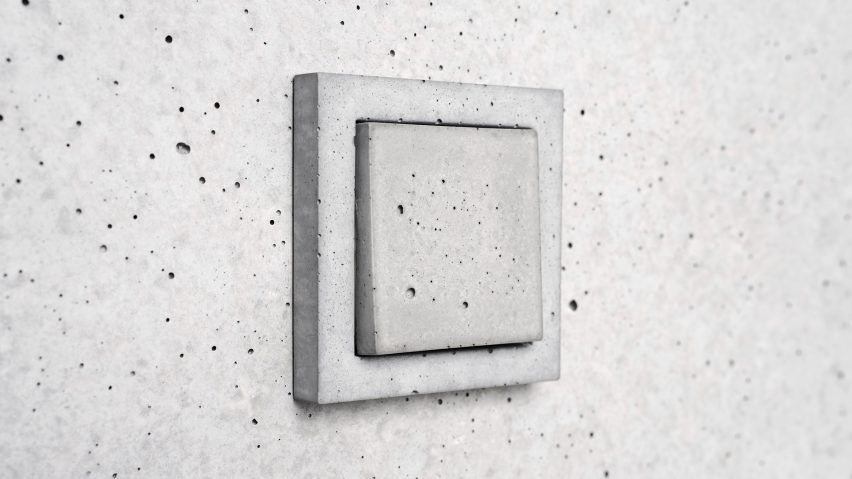 Sekhina designs minimal light switches and sockets from concrete