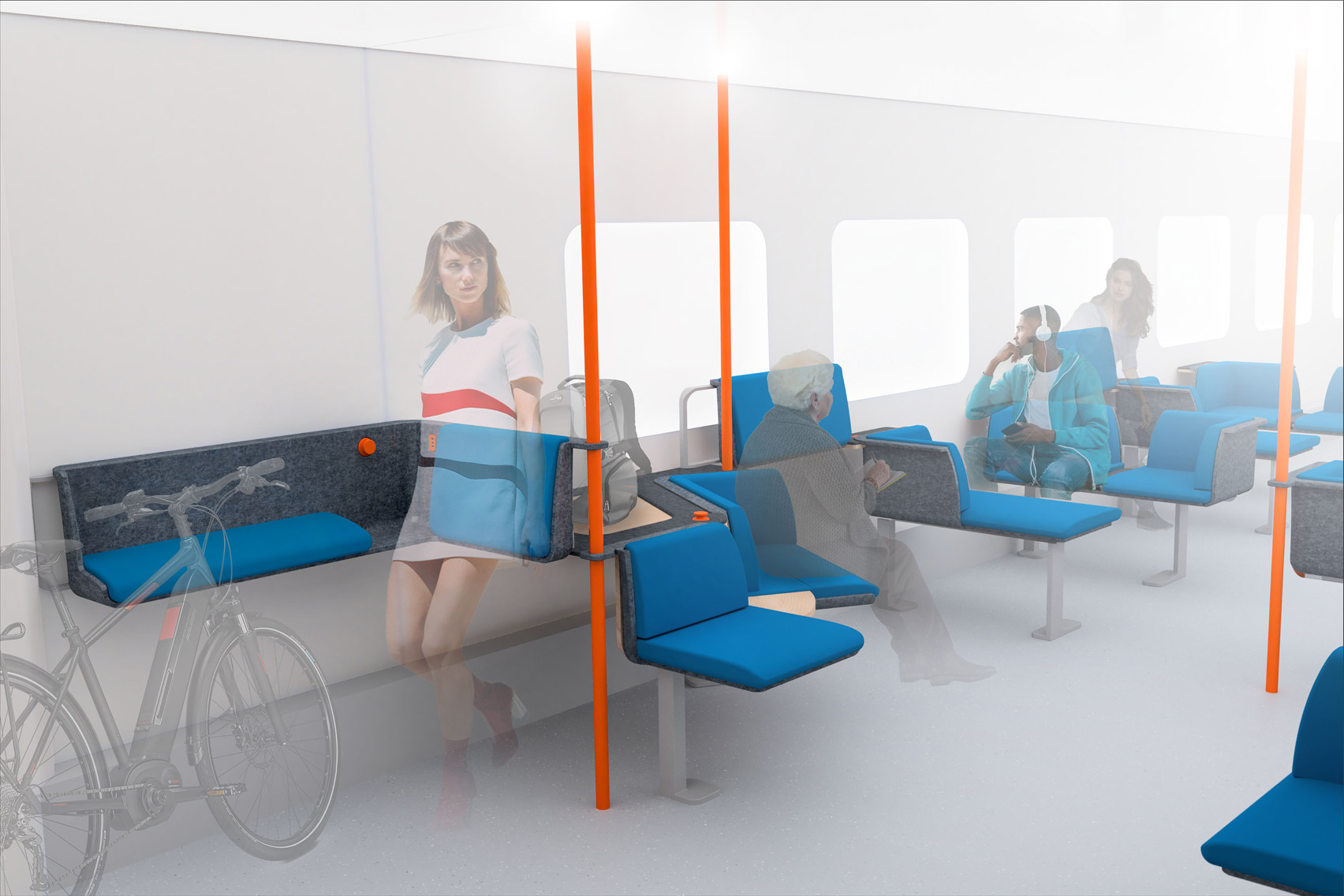 Modular Commuter Seats by Clemens Beyerlein