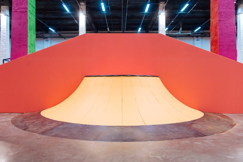Colorama skate park within La Condition Publique in Lille, France, by Yinka Ilori 