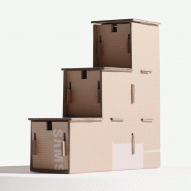 Revaz Berdzenishvili repurposes Samsung Eco-Package box to create stepped storage unit