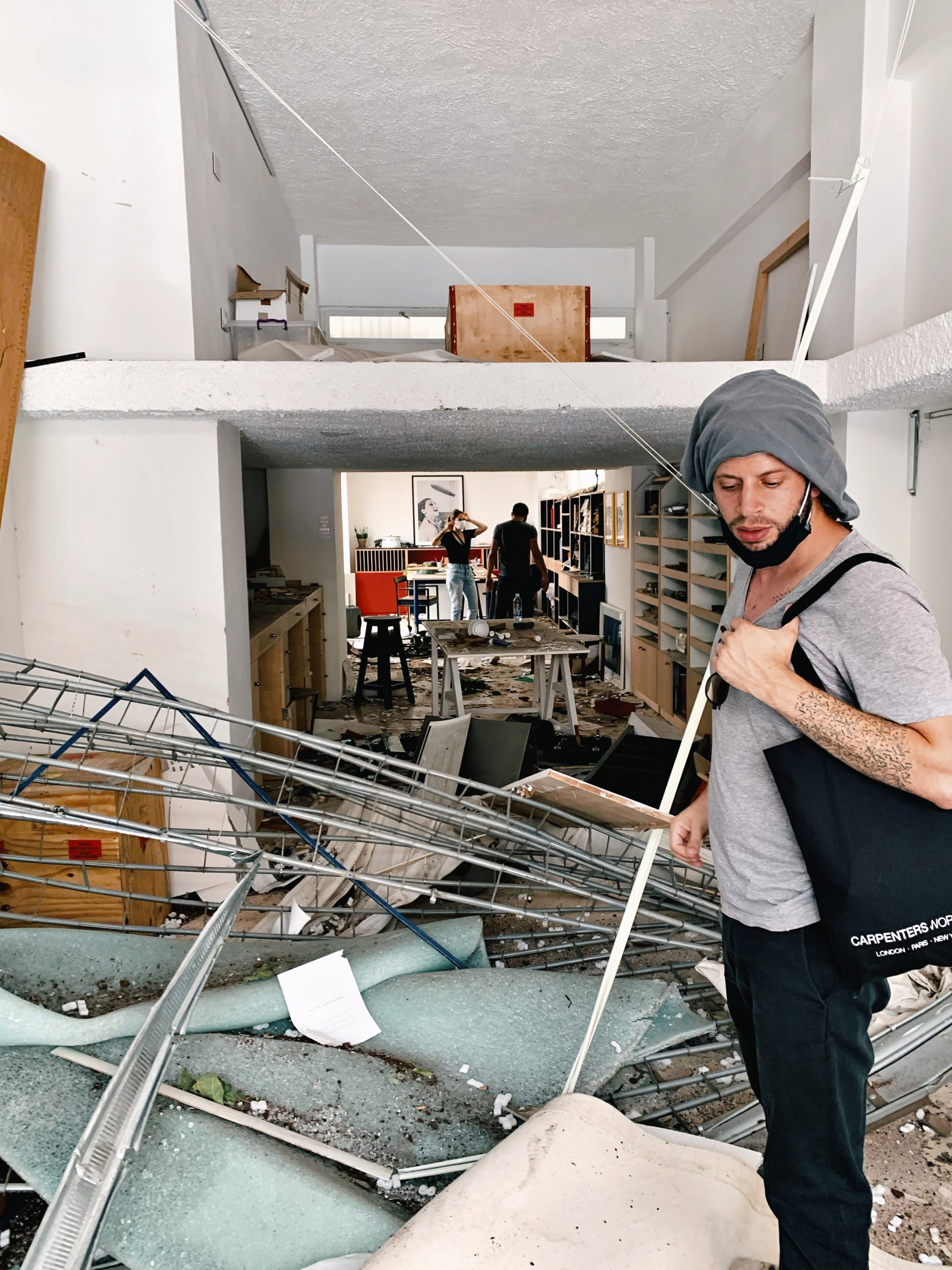 David/Nicolas studio after the explosion in Beirut
