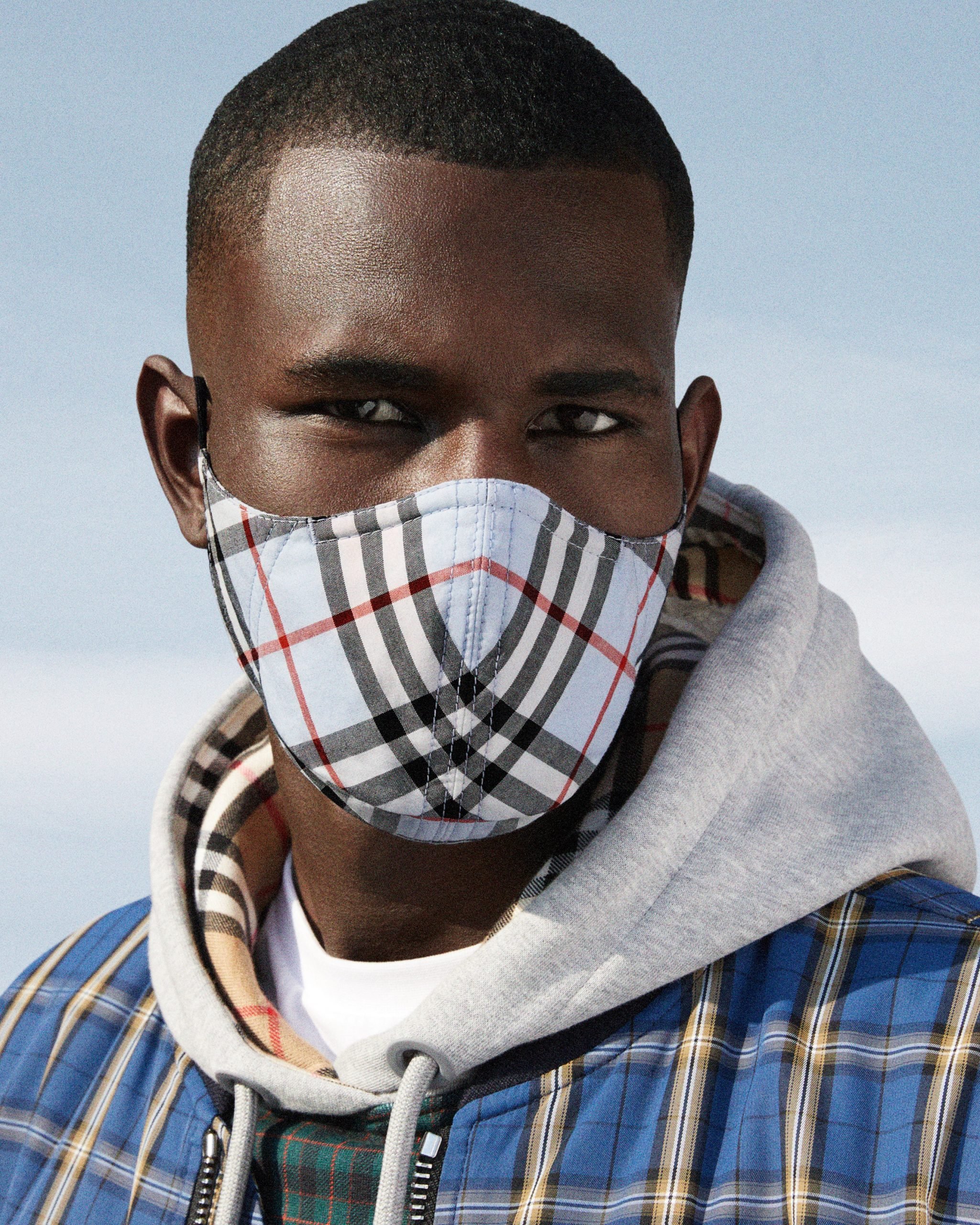 Burberry face masks are made of plaid cotton