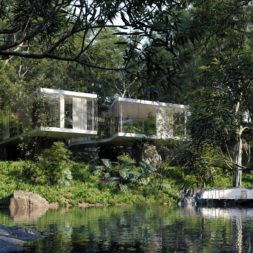 Casa Atibaia renderings designed by Charlotte Taylor and Nicholas Préaud