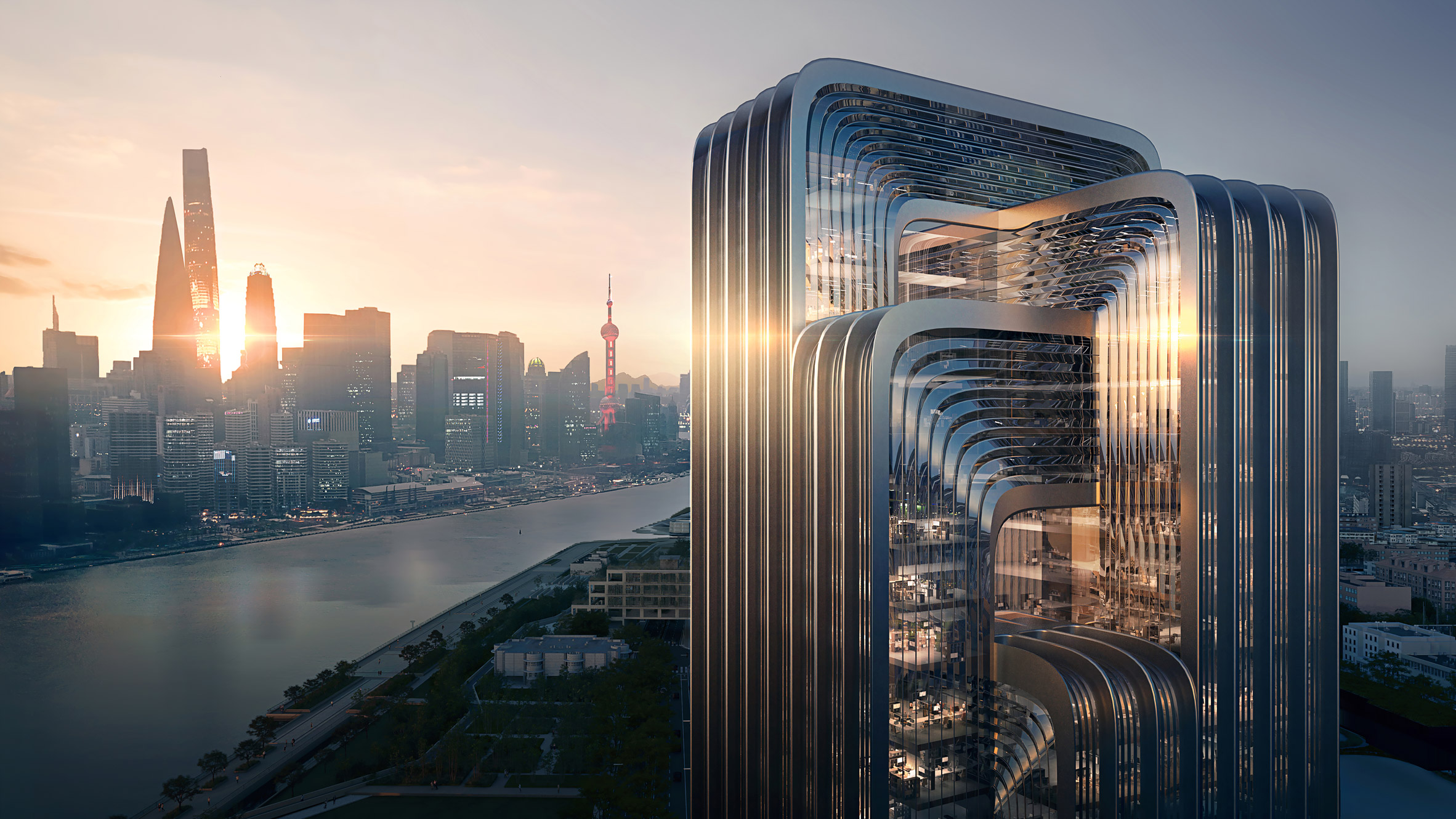 Visual of Zaha Hadid Architects proposal for CECEP Shanghai Campus