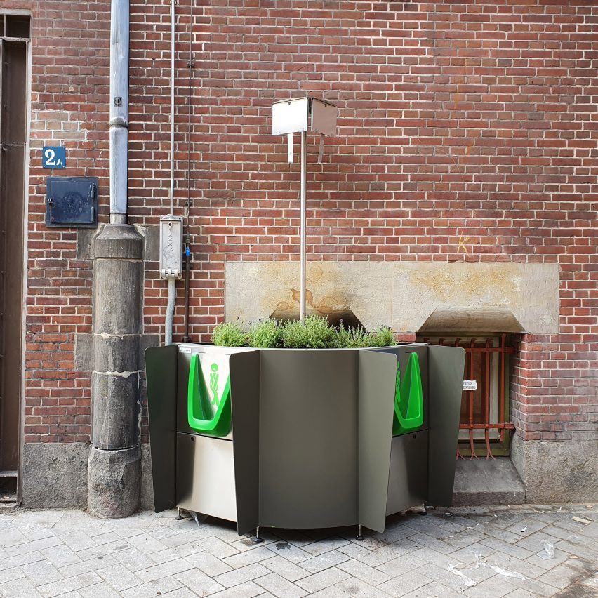 GreenPee sustainable urinal planter in Amsterdam