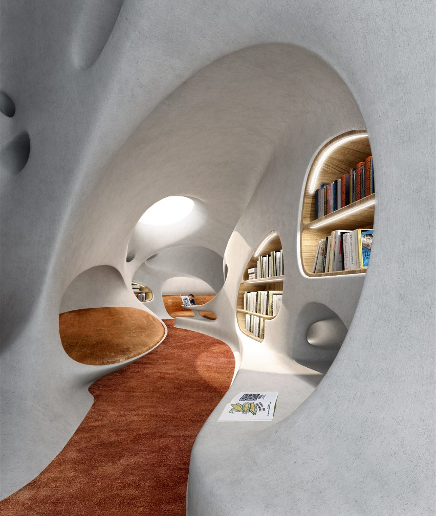 Wormhole Library overlooking the South China Sea in Haikou by MAD architects
