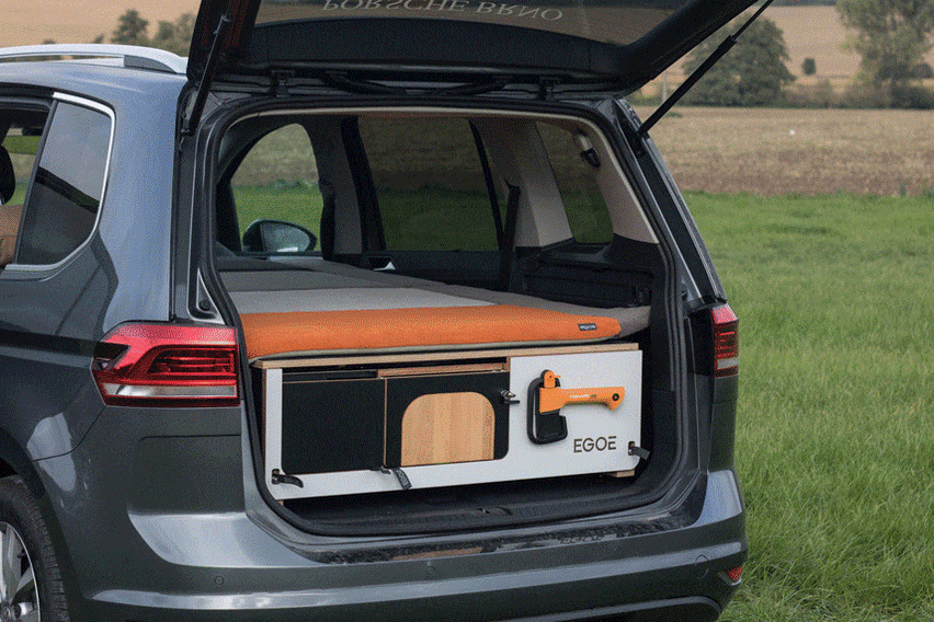 Nestbox is a modular trunk extension that turns cars into campers
