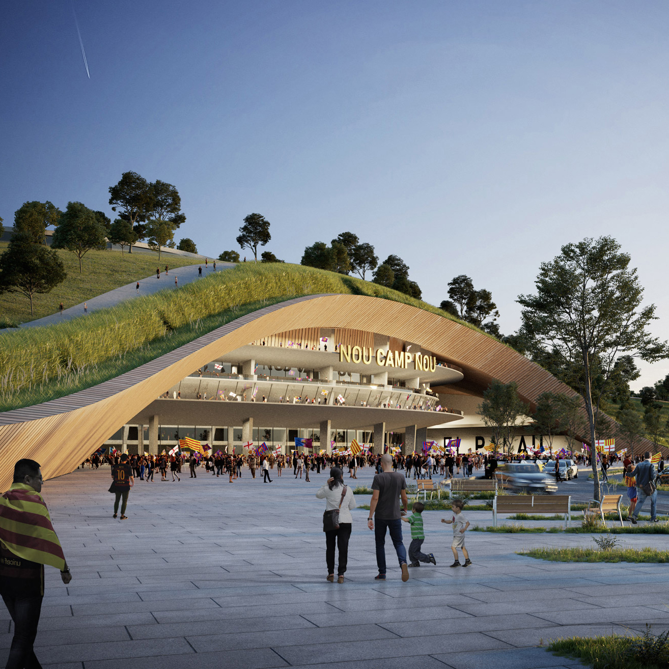 Nou Parc park at Nou Camp stadium in Barcelona by ON-A Architecture