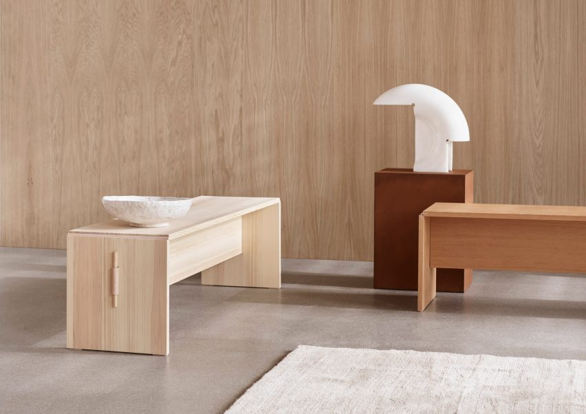 Cecilie Manz's flat-pack Plint table for Takt is made up of two parts