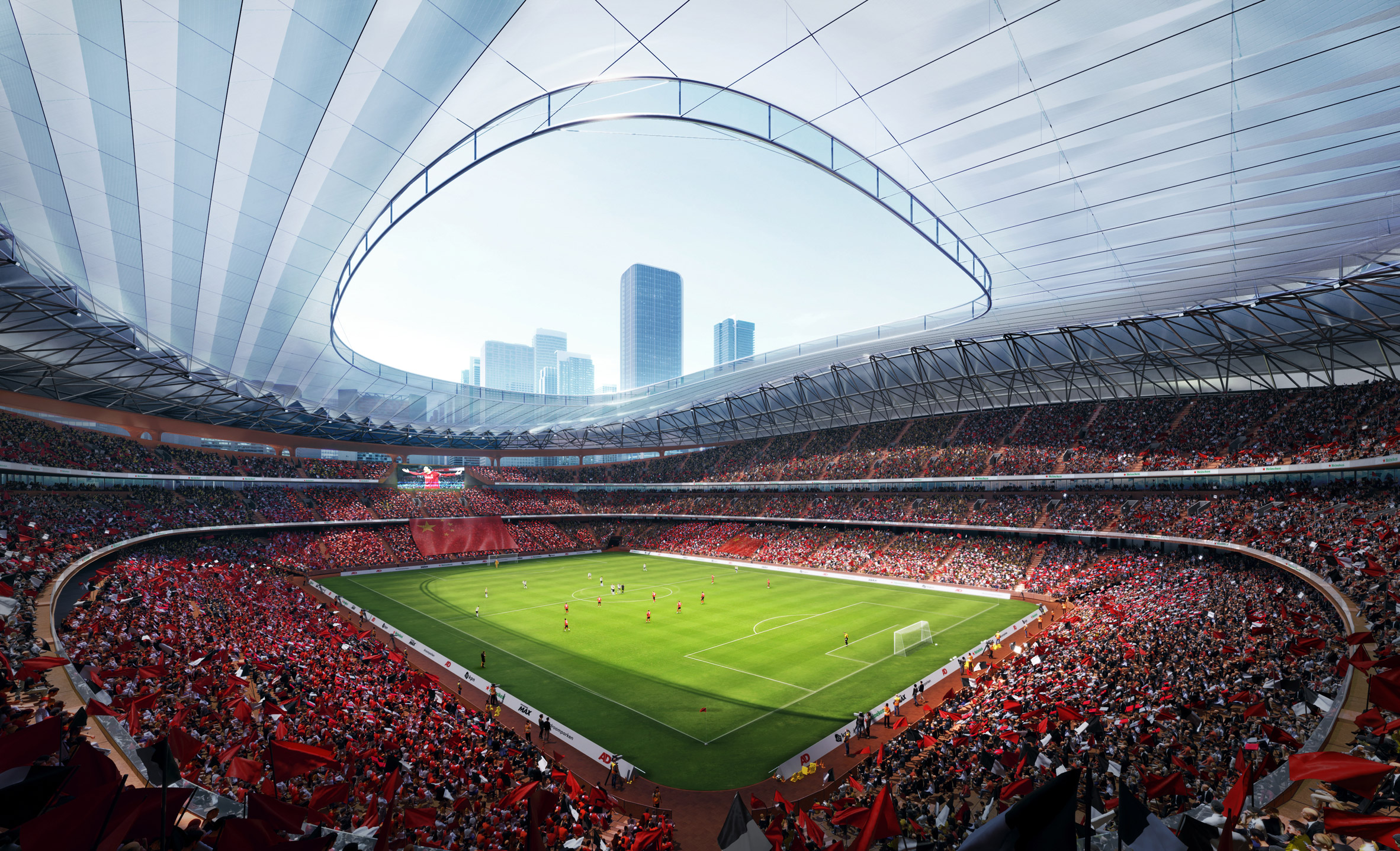 Xi'an International Football Centre stadium proposal by Zaha Hadid Architects in China