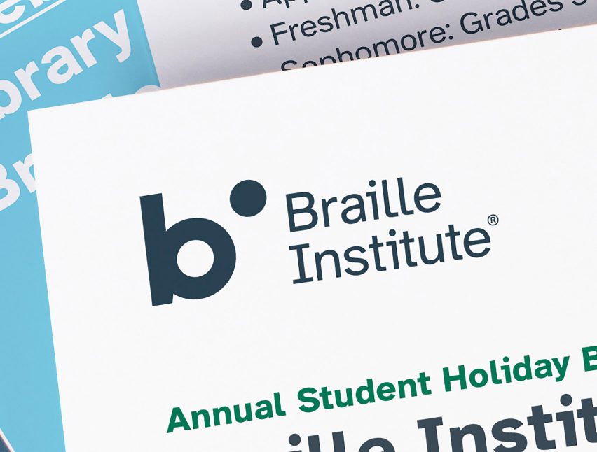 Atkinson Hyperlegible typeface for visually impaired on Braille Institute logo