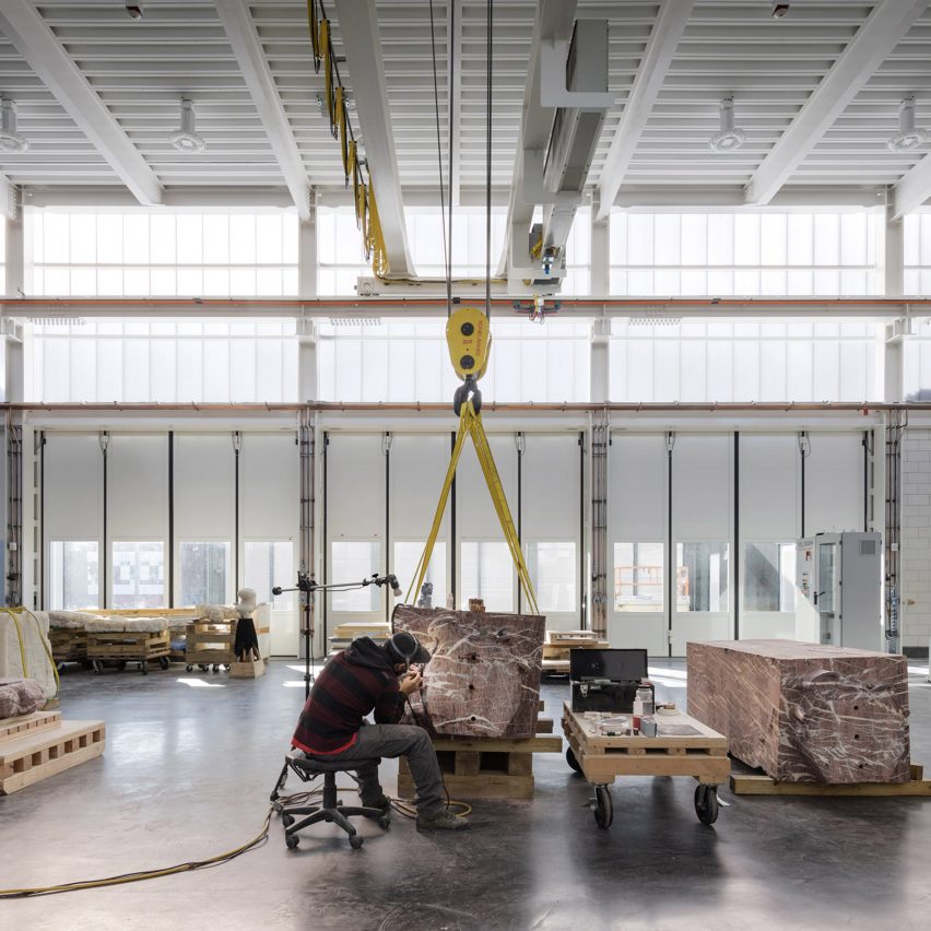 Andrew Berman Architect creates industrial facility and studio for stone sculptor Barry X Ball