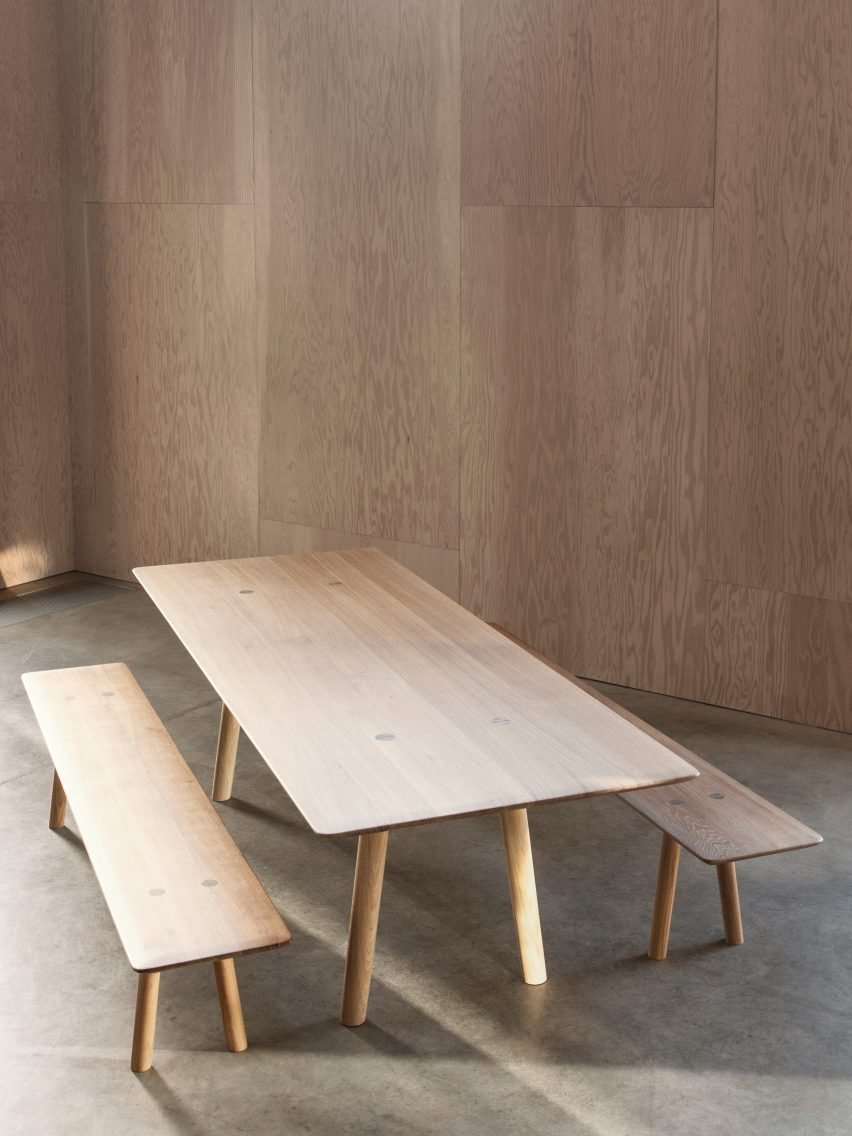 Solid wood OVO furniture by Benchmark and Foster + Partners
