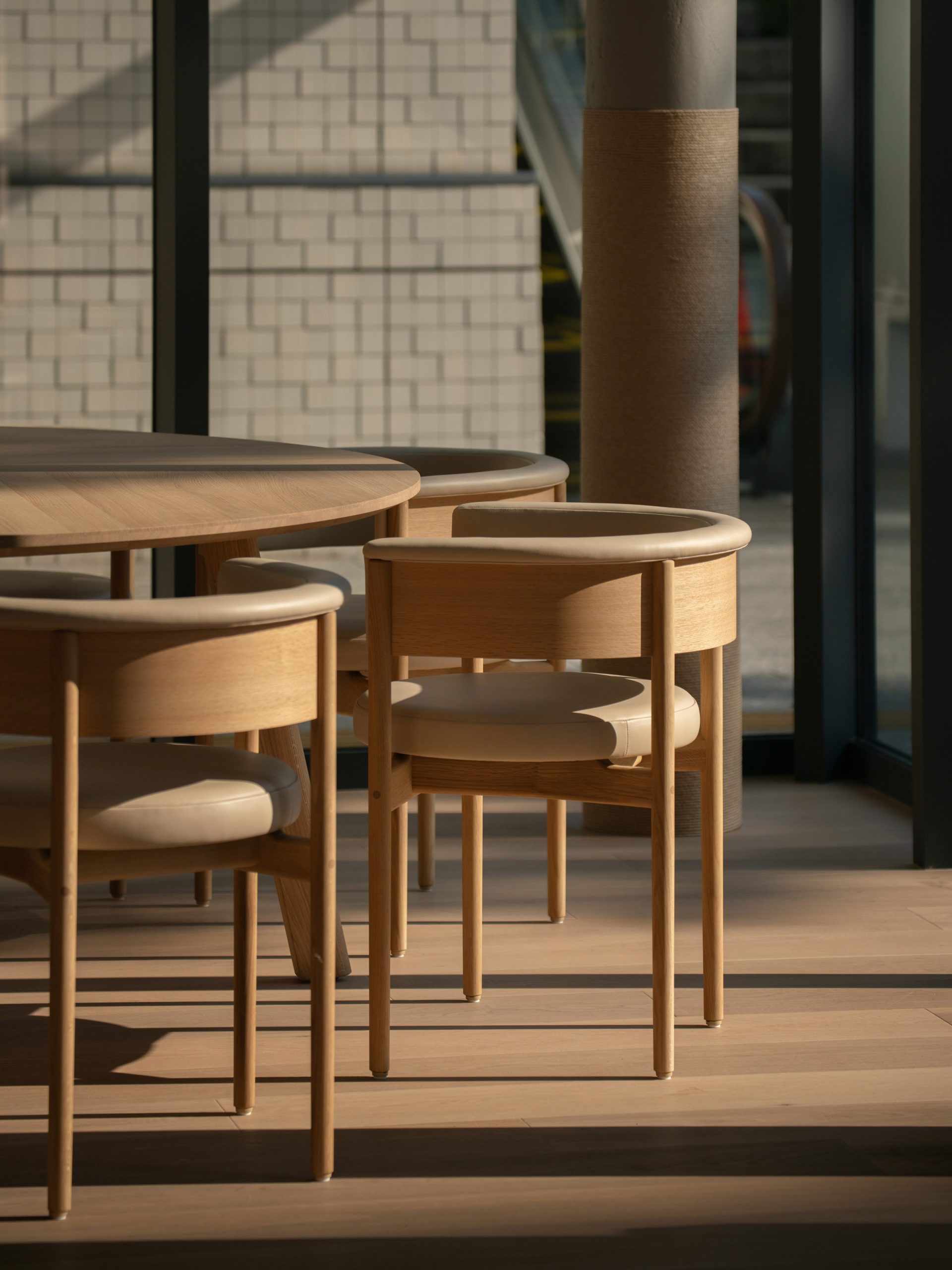 Blue Bottle Coffee cafe in Minatomirai includes chairs designed by Norm Architects
