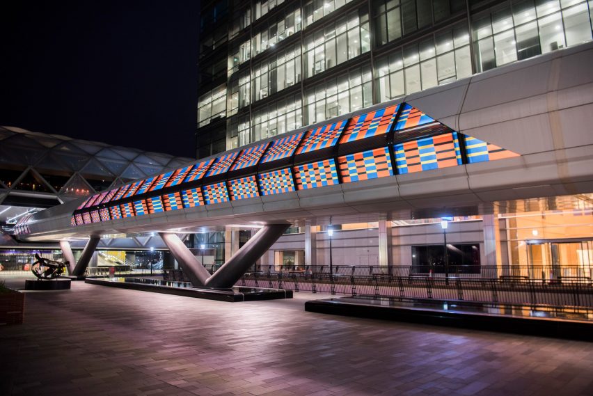 Camille Walala unveils Adams Plaza Bridge artwork as part of London Mural Festival