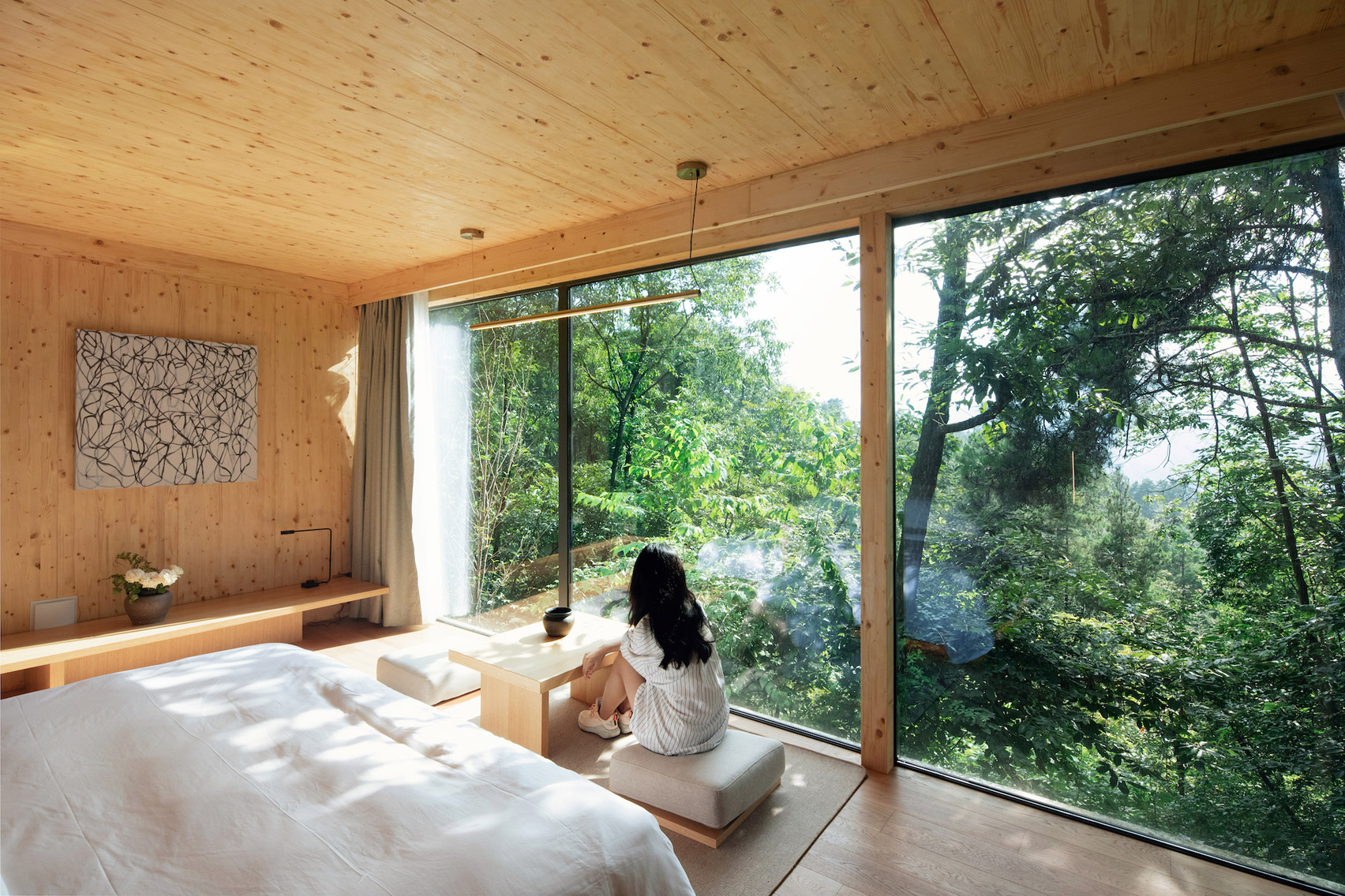 Interior views of a cabin by Wiki World and Advanced Architecture Lab