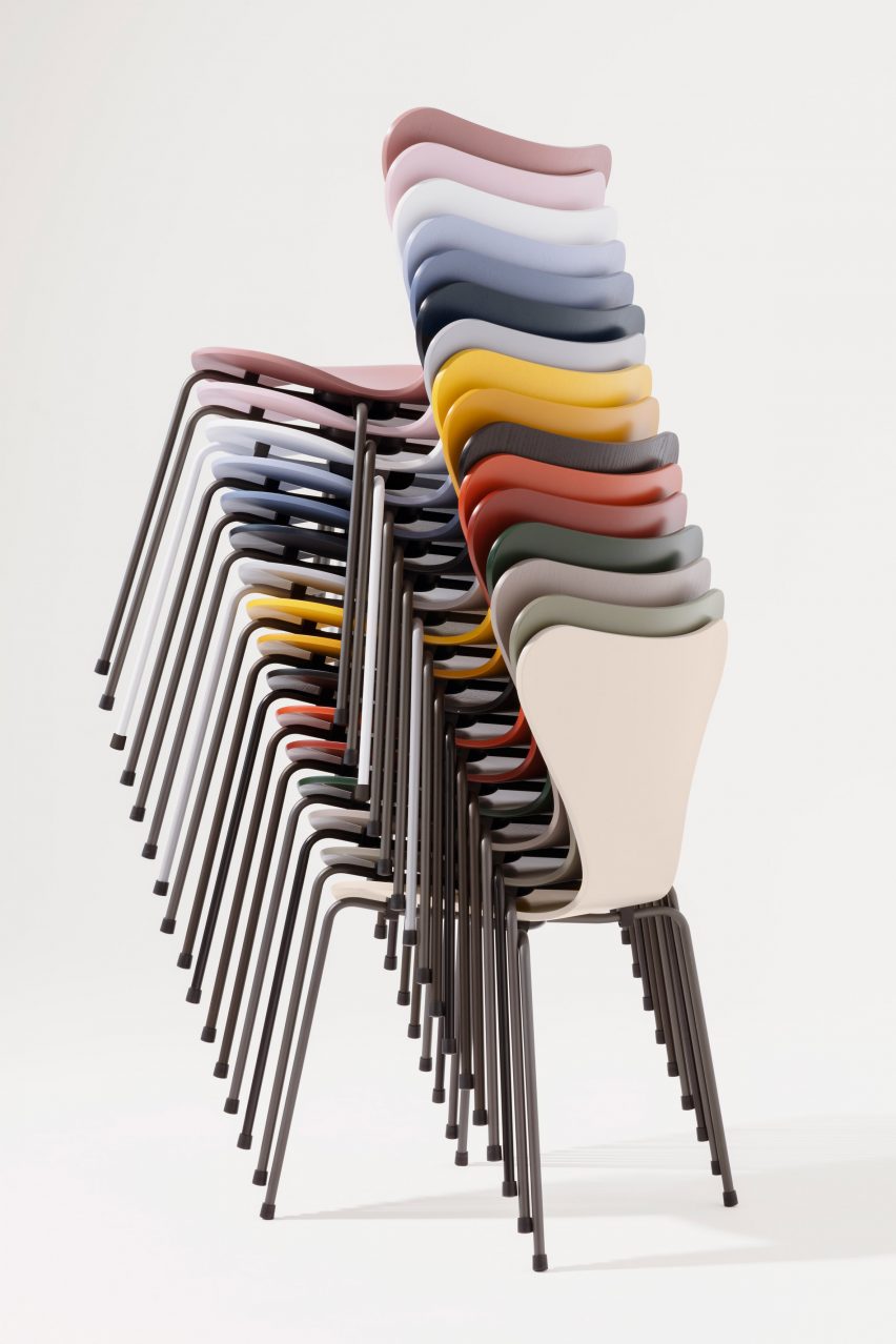 Fritz Hansen launches Series 7, Ant and Grand Prix chair designs by Arne Jacobsen in 16 new colours