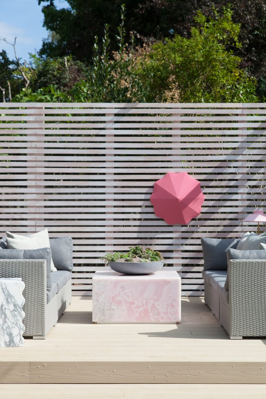 Pink onyx outdoor furniture